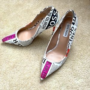 Steve Madden Vala White Multi Pumps